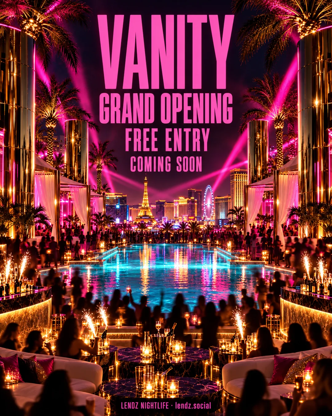 Vanity grand opening: free entry, coming soon
